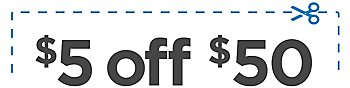 $5 off orders $50 or more