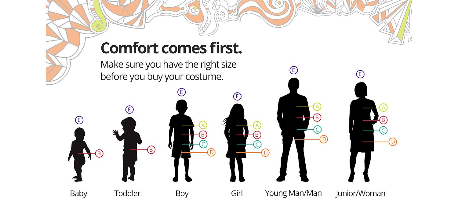 Costume Size Chart Kmart