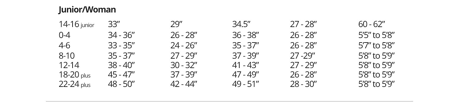 Kmart Junior Plus Size Chart