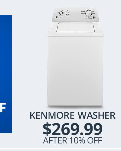 Kenmore washer $269.99 after extra 10% off
