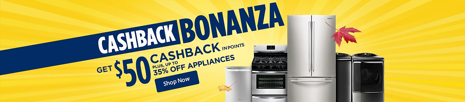 Get $50 CASHBACK in points on appliances. Plus, up to 35% off appliances