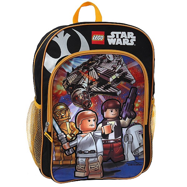 NWT Full Size LEGO STAR WARS Minifigs BACKPACK Book Bag Luke Han Solo ...