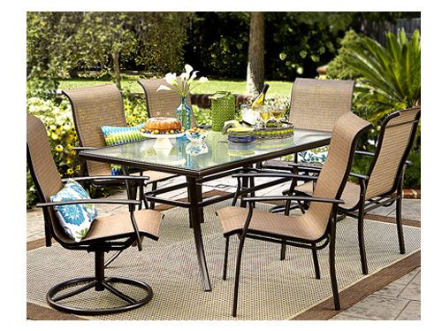 Garden Oasis Harrison 7 pc. Textured Glass-Top Dining Set