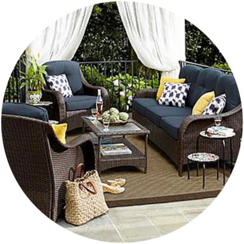 Amazon.com: Pamapic 5 Pieces Wicker Patio Furniture Set Outdoor Patio Chairs  with Ottomans : Patio, Lawn & Garden